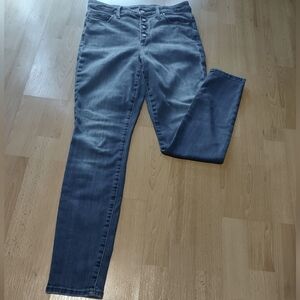 Universal Thread Skinny High Rise Blue Denim Jeans Button Up
